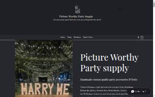 Picture Worthy Party Supply website