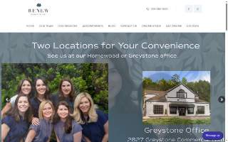 Renew Dermatology of Homewood website