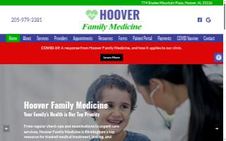 Hoover Family Medicine website