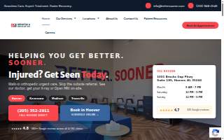 OS1 Orthopedic & Sports Injury Clinic of Hoover website