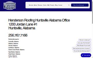 Henderson Roofing, Inc, Huntsville, Alabama Office website