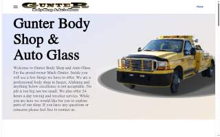 Gunter Body Shop | Auto Glass | Wrecker Service website
