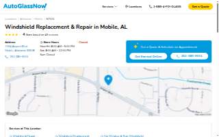 Auto Glass Now of Mobile website