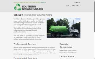Southern Grease Hauling of Mobile website