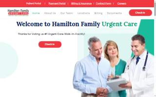 Hamilton Family Urgent Care website