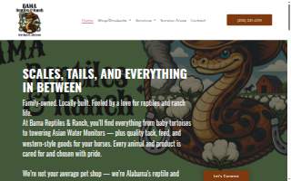 Bama Reptiles & Ranch website