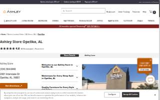 Ashley Store of Opelika website