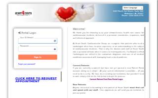 Heart South Cardiovascular Group, PC website