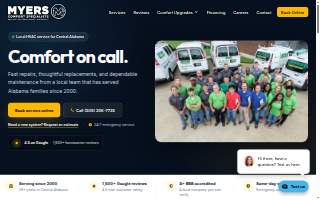 Myers Comfort Specialists of Birmingham website