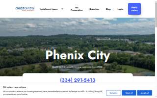 Credit Central of Phenix City website