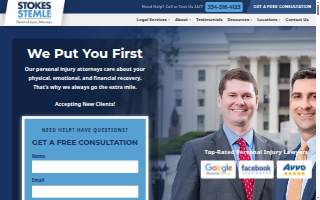 Stokes Stemle, LLC - Personal Injury Attorneys of Pike Road website