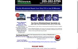 Hoover Windshield Repair of Pleasant Grove website