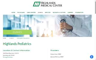 Highlands Pediatrics website