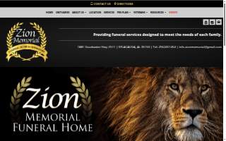 Zion Memorial Funeral Home website