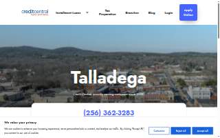 Credit Central of Talladega website
