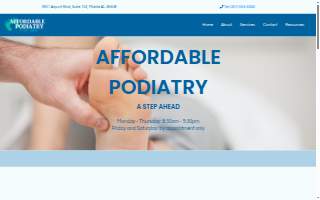 Affordable Podiatry of Tillmans Corner website