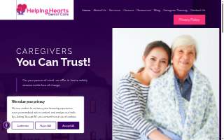 Helping Hearts Senior Care website