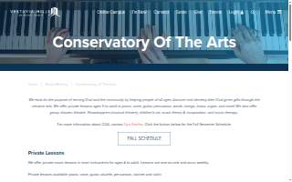 Conservatory of the Arts website