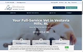 Vestavia Animal Clinic website