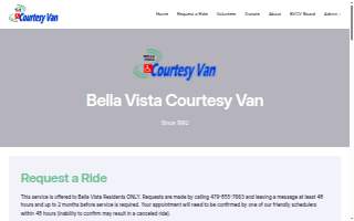 Bella Vista Courtesy Van website