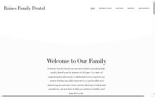 Raines Family Dental website