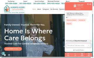 Always Home Caregiving of Bryant website