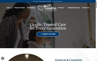 Hamilton Family Dentistry website
