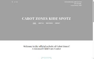 Cabot Zones Kidz Spotz website