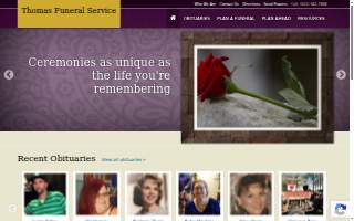 Thomas Funeral Service website