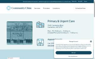 Community Clinic Primary & Urgent Care - Centerton, AR - Centerton Blvd website