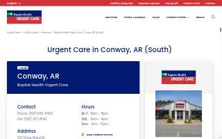 Baptist Health Urgent Care - Conway South website