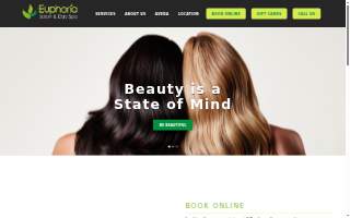 Euphoria Salon & Day Spa website