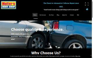 Halter's Body Shop website