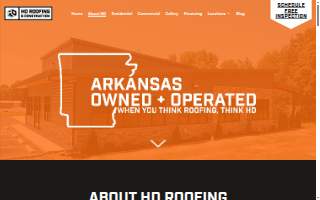 HD Roofing and Construction website