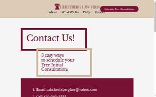 Hertzberg Law Firm of Arkansas, P.A. website