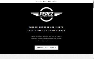 Perez Collision Center website