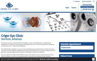 Criger Eye Clinic website