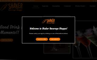 Shaker Beverage Shoppe website