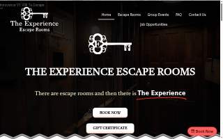 The Experience Escape Rooms website