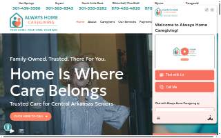 Always Home Caregiving of Hot Springs website