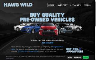 Hawg Wild Auto Sales website