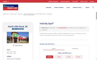 Baptist Health Urgent Care - North Little Rock (JFK) website