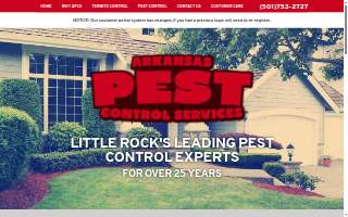 Arkansas Pest Control Services of North Little Rock website