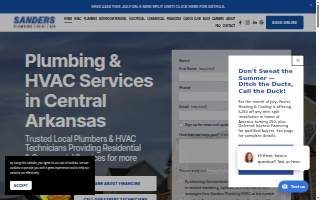 Sanders Plumbing HVAC of Sherwood website