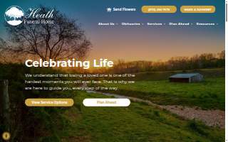 Heath Funeral Home website