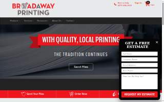 Broadaway Printing website