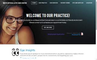 Watts Optical & Eye Care Center website
