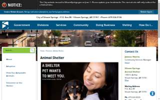 City of Siloam Springs Animal Shelter website