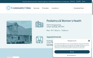 Community Clinic Women's Health & Pediatrics website