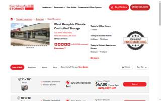 Climate Controlled Storage website